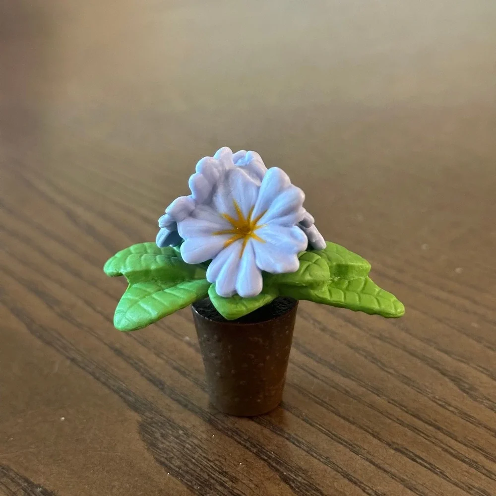 American Girl Potted Primrose Flower Miniature Doll Accessory Purple Green Brown